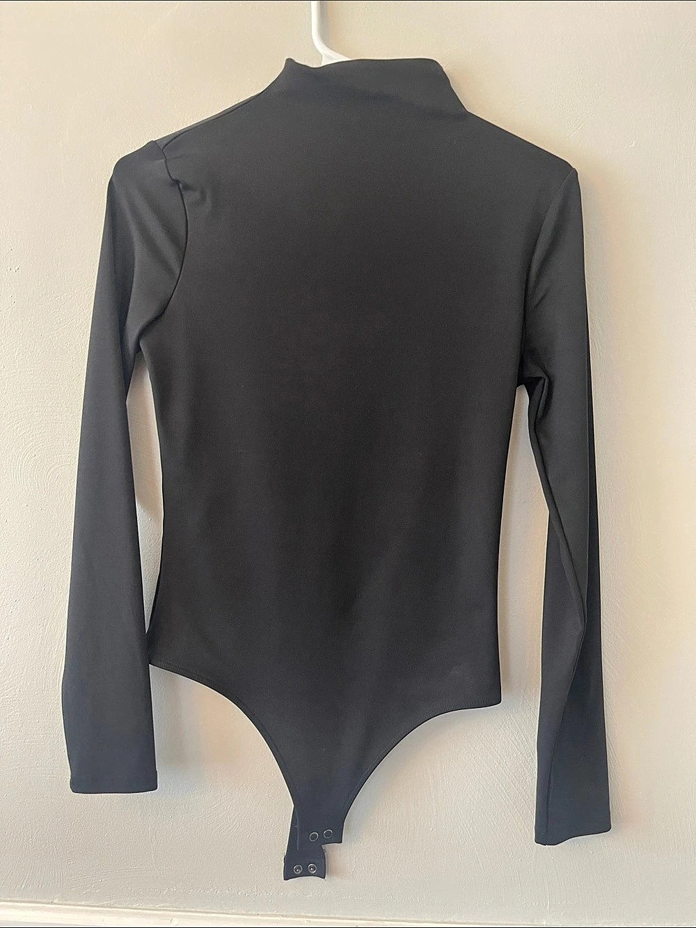 Express Body Contour High Compression Mock Neck Long Sleeve Bodysuit Black Small